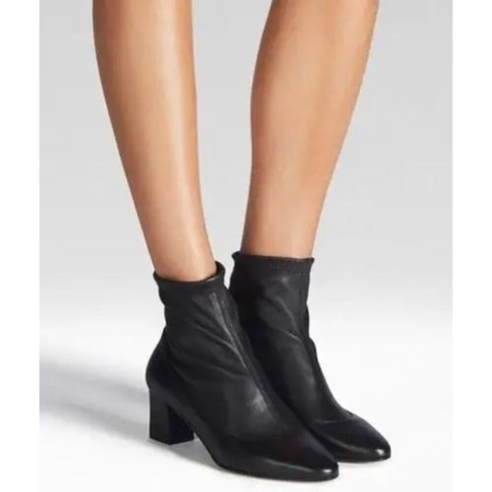 Tamara Mellon NIB Caress Ankle 55 Leather Stretch Nappa Boots Black EU 35/US5